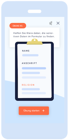 E-Learning Modul, Übungs Teil zur Wissensüberprüfung.